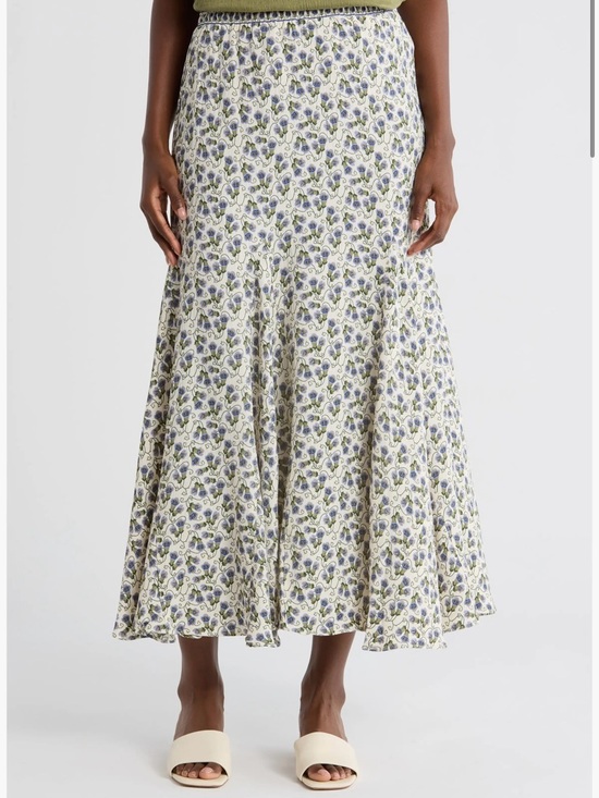 Max Studio Dresses & Skirts - Max Studio White Floral Maxi Skirt with Olive and Lavender